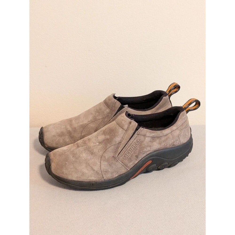Merrell Jungle Moc Mens 12 Taupe Suede Slip On Trail Comfort Shoes J60787